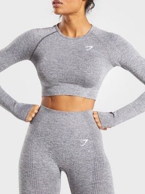 Gymshark Vital Seamless Grey Long Sleeve Crop
